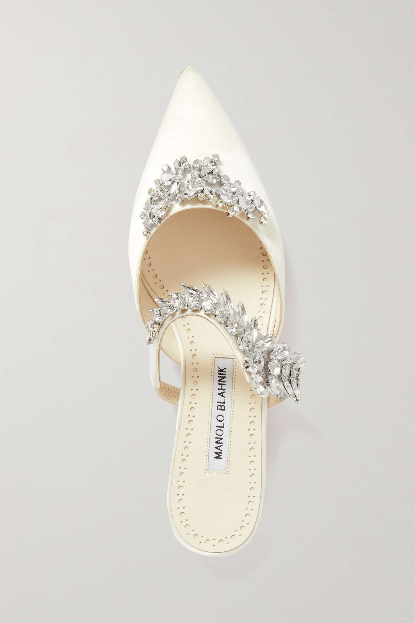 Lurum 45 crystal-embellished satin mules - 5