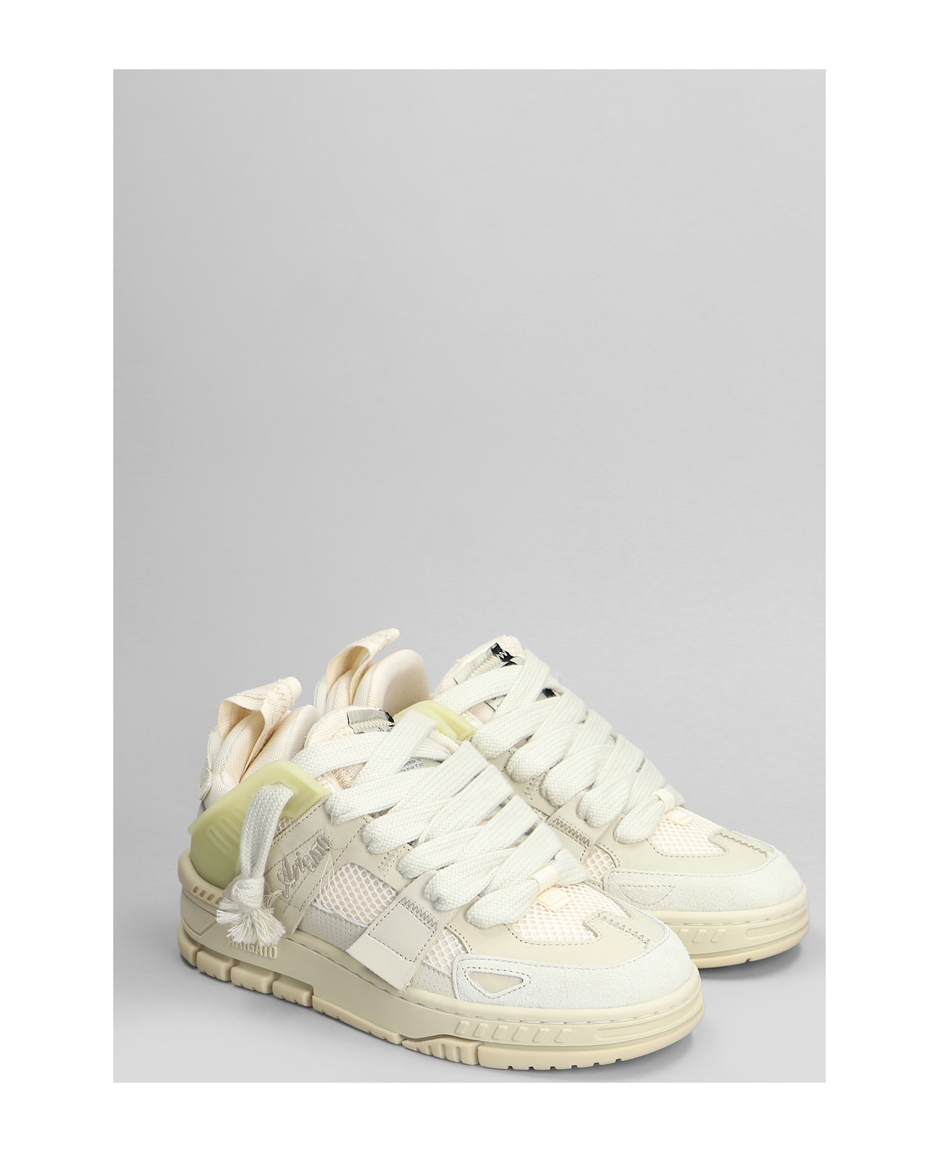 Area Patchwork Sneakers In Beige Suede And Leather - 2