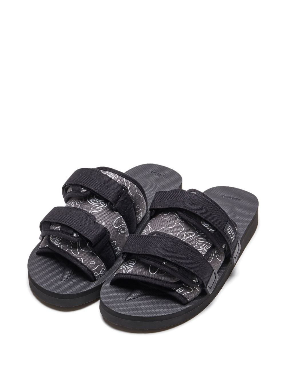 triple-strap patterned sandals - 2