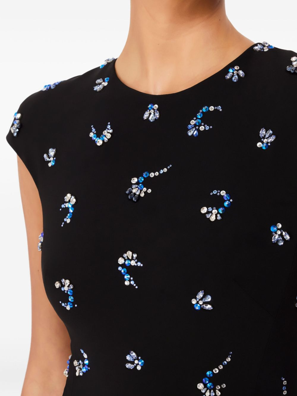 embellished cap-sleeve midi dress - 4