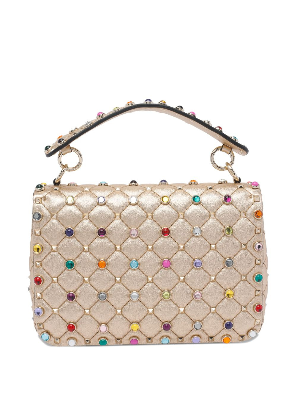 quilted laminated leather Rockstud tote bag - 2
