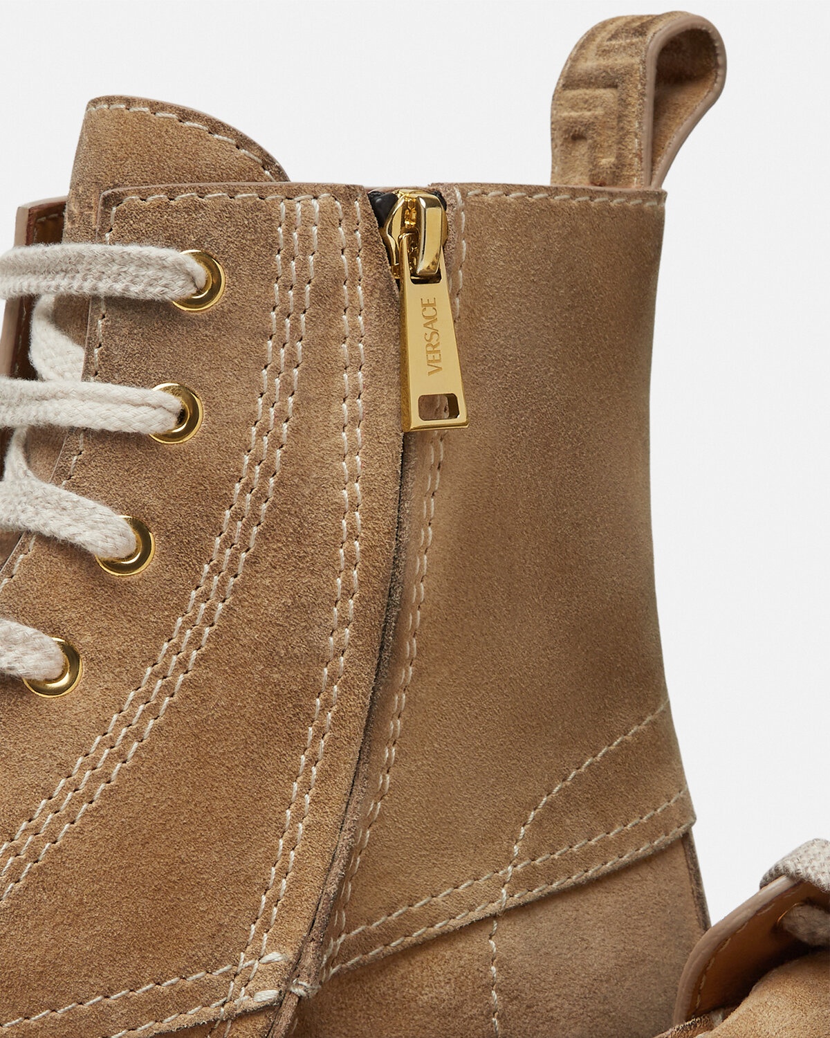 Studded Stack Suede Lace-Up Boots - 5