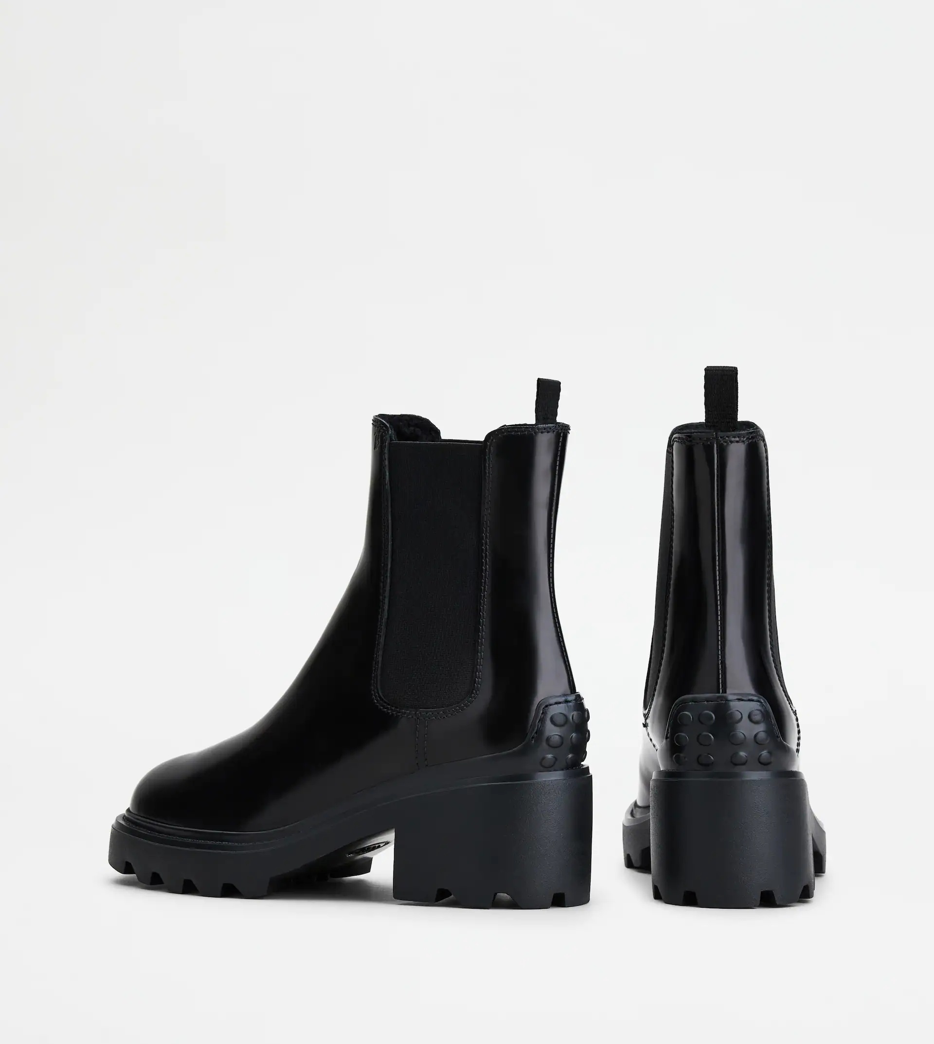 ANKLE BOOTS IN LEATHER - BLACK - 3
