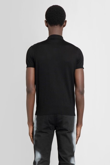 Givenchy men's black silk oversized 4g zip polo - 3