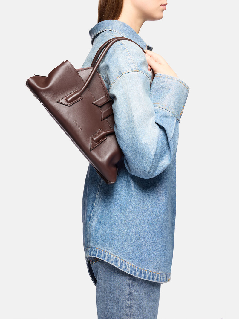 ''LA PASSEGGIATA SMALL'' DARK BROWN TOP HANDLE 2