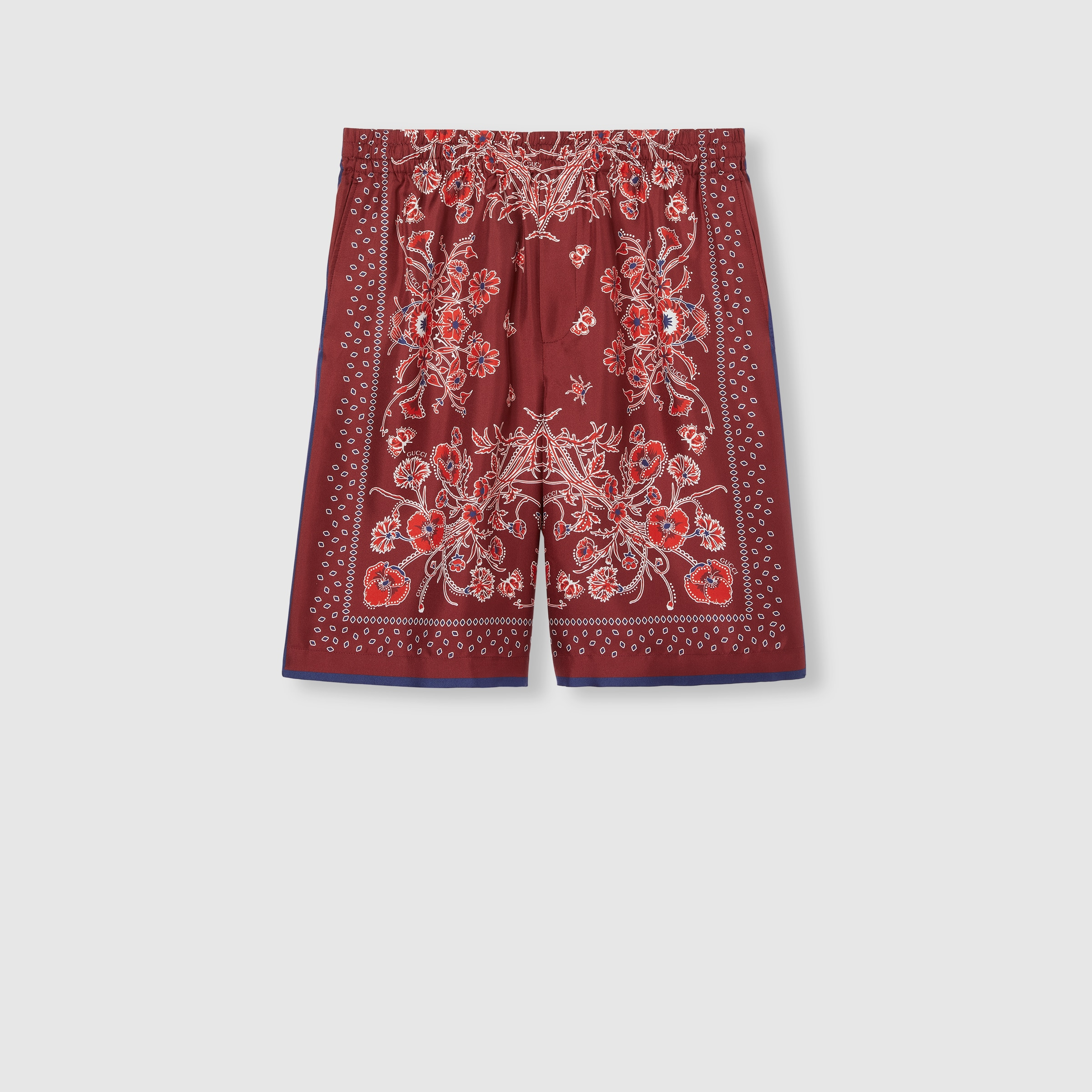 Printed silk twill shorts - 1