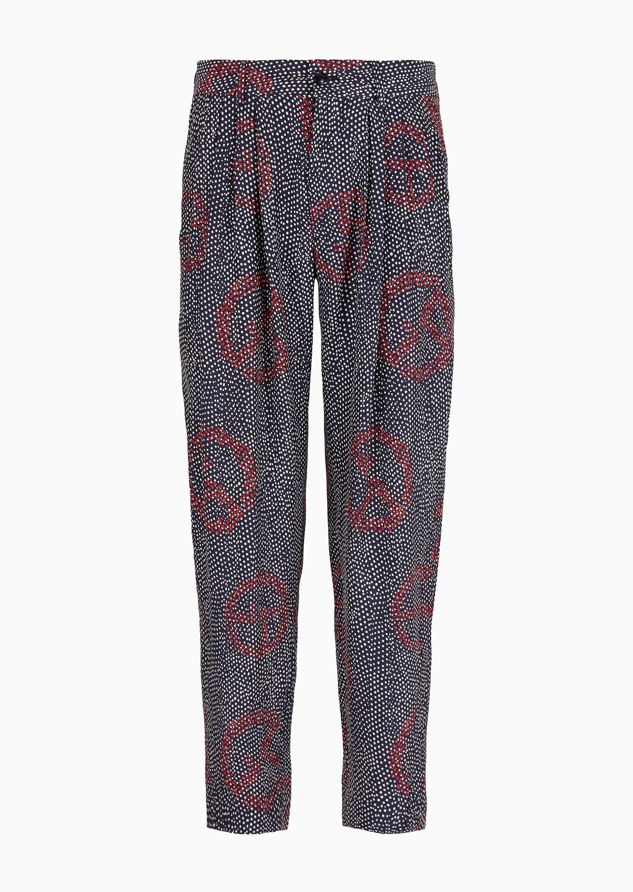 Printed silk trousers with pleats - 1