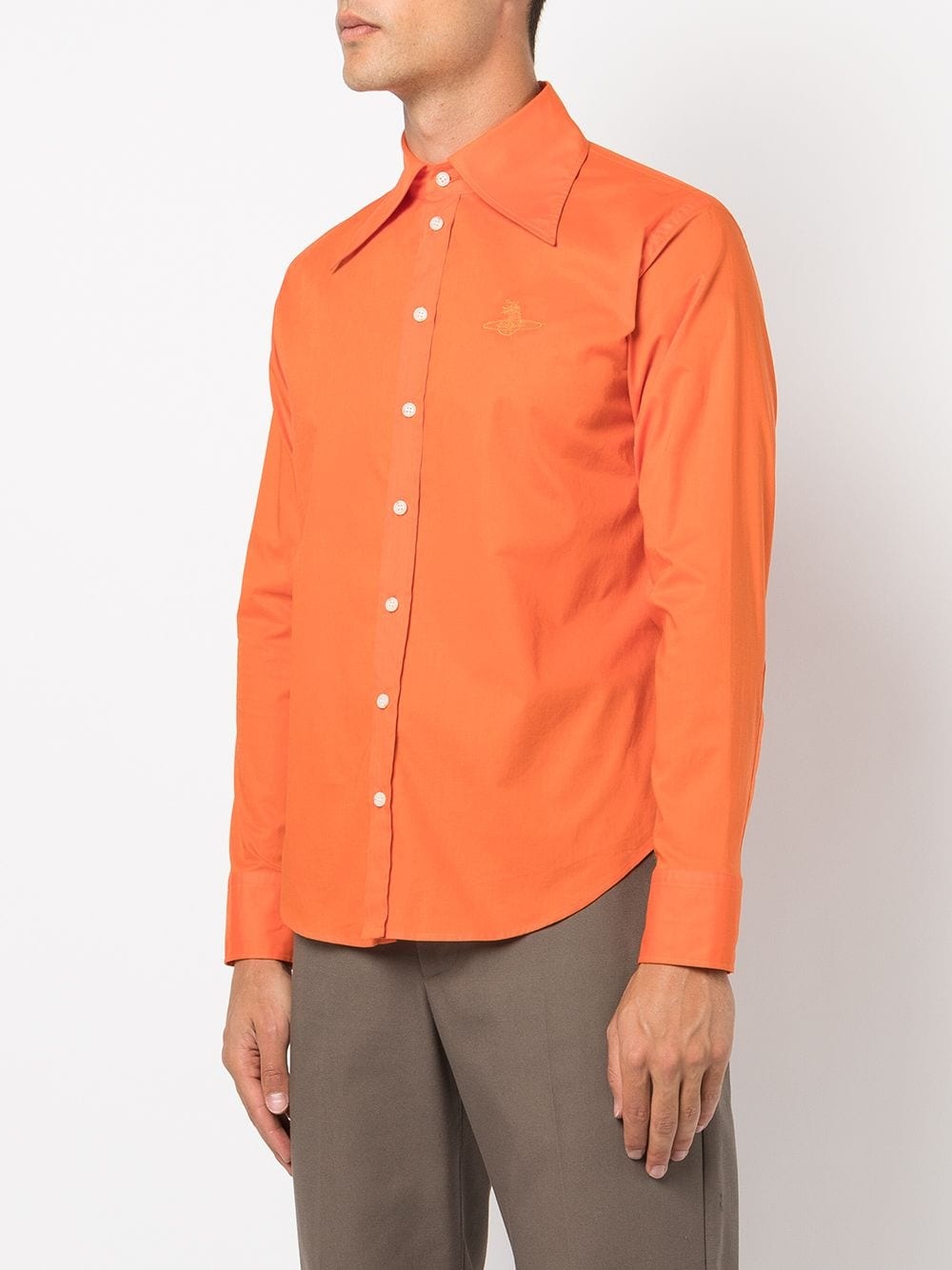 embroidered logo cotton shirt - 4