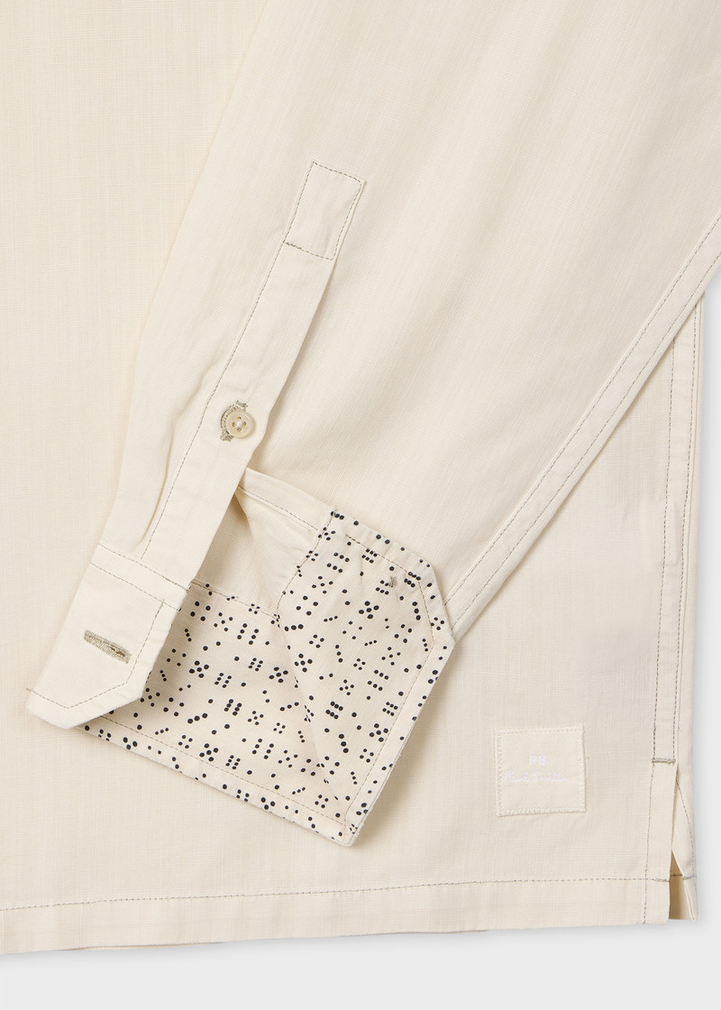 Ecru Lyocell-Cotton Patch-Pocket Shirt 4