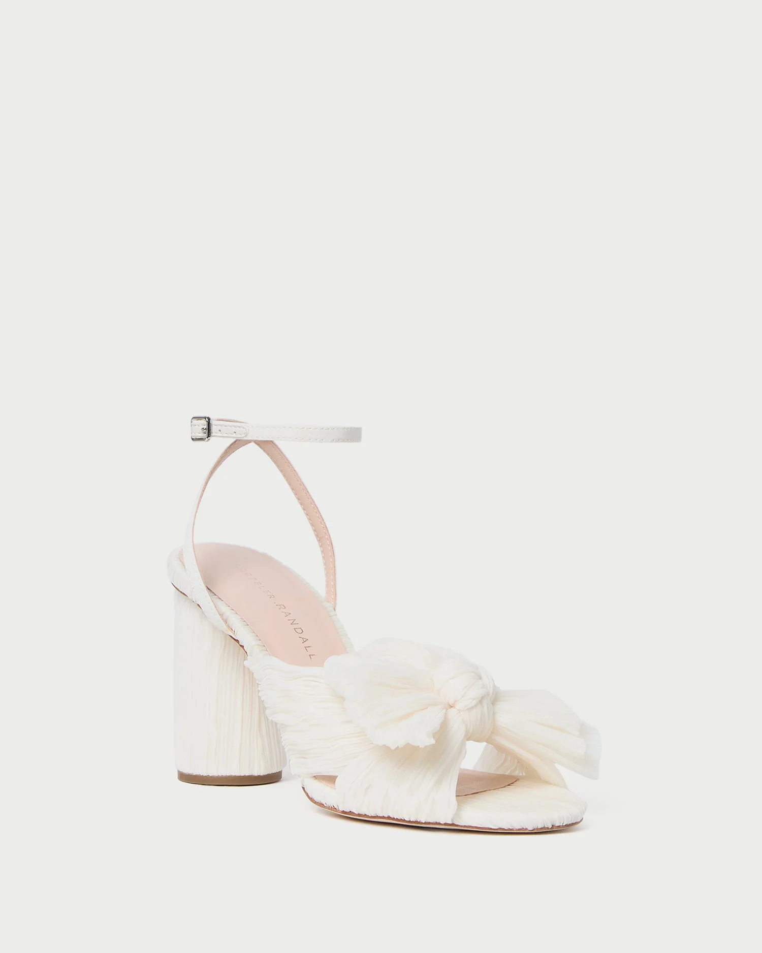 Camellia Pearl Pleated Bow Heel - 1