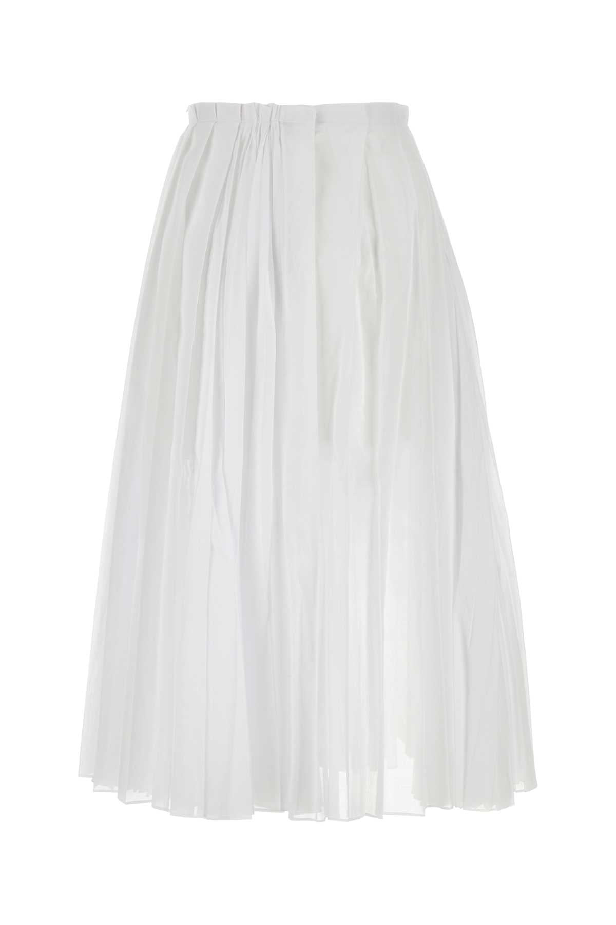 Jil Sander Women White Organdy Skirt - 2