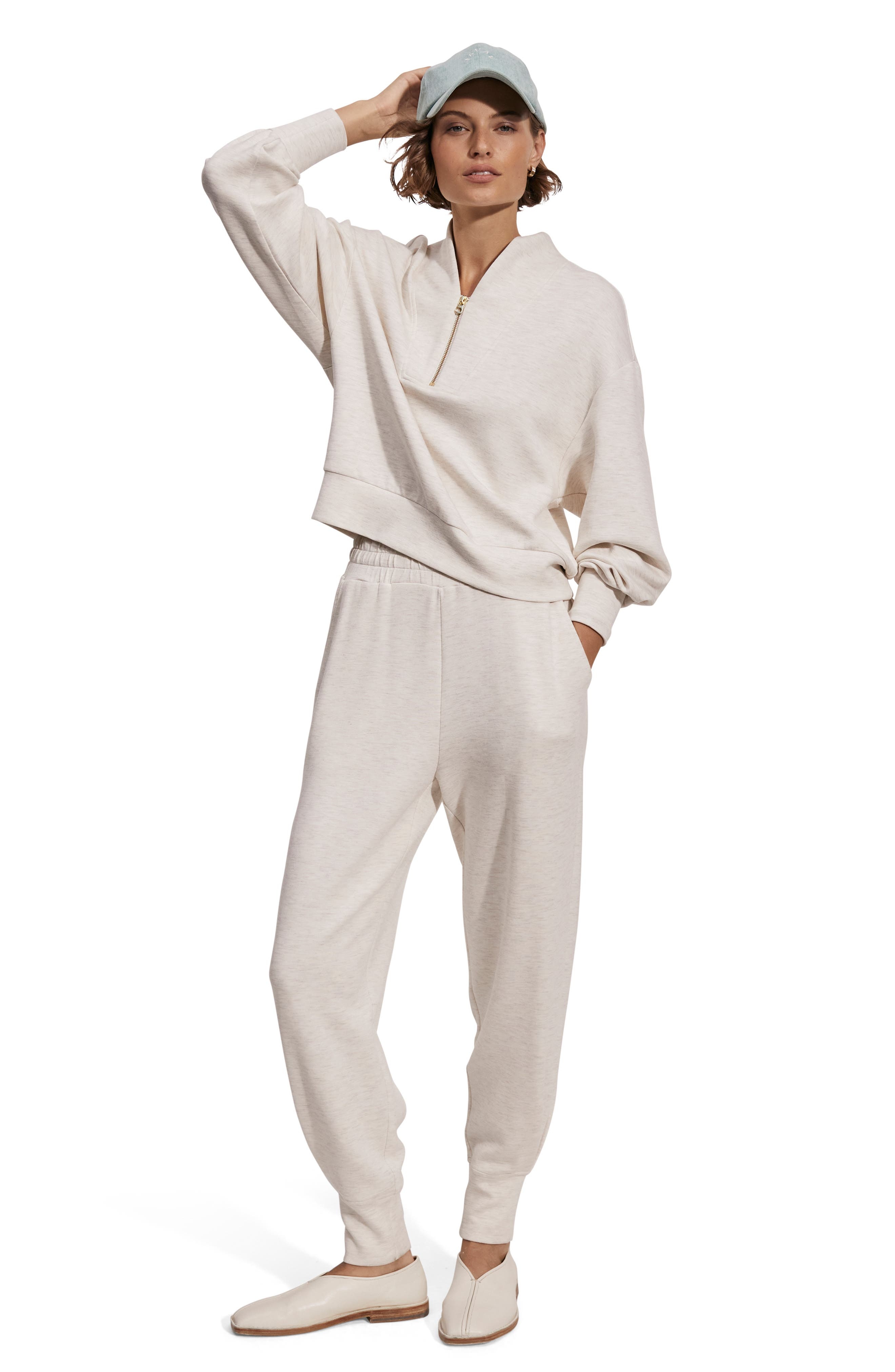 Varley Davidson Woven Sweatshirt in Ivory Marl at Nordstrom - 8