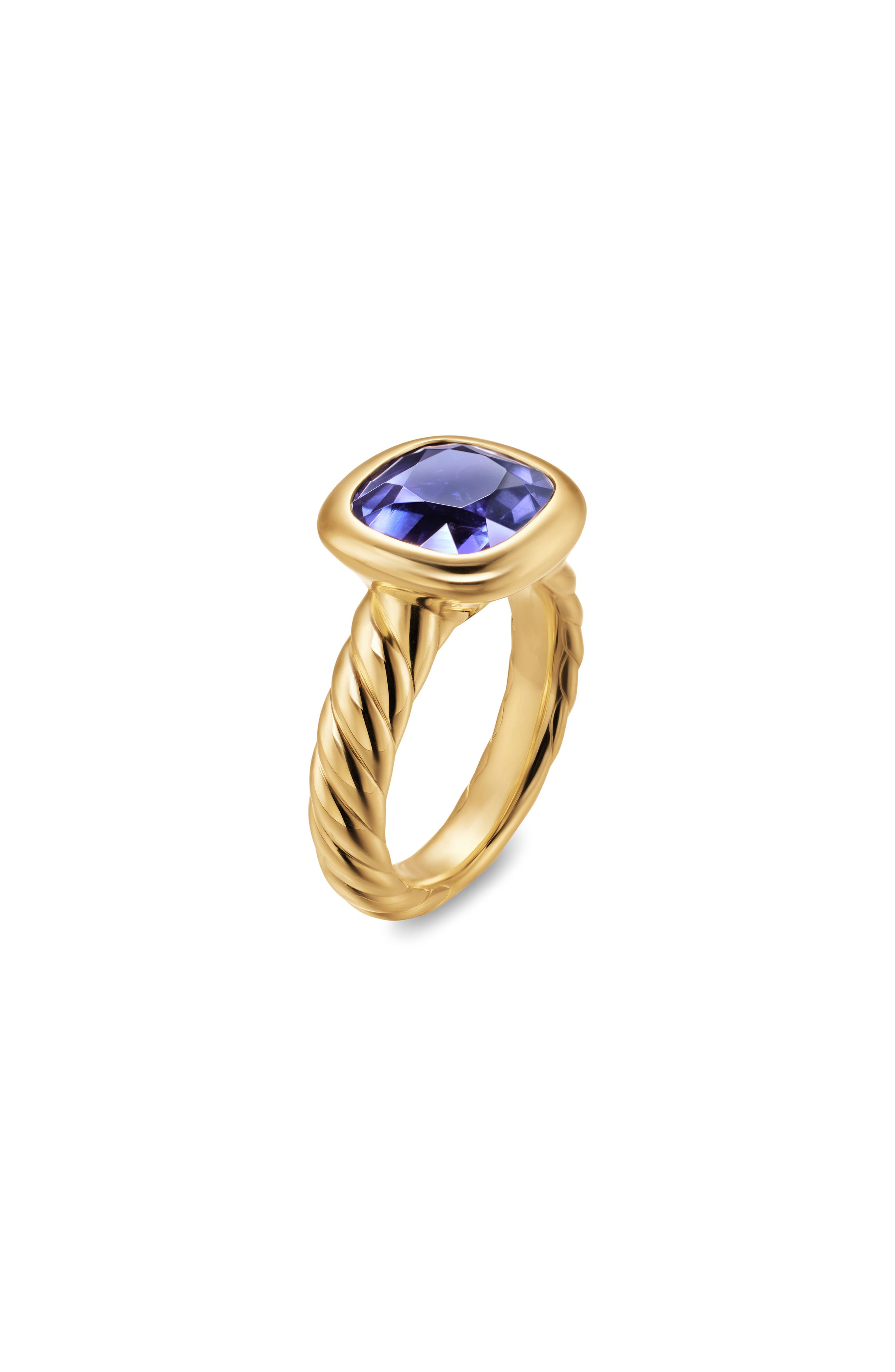 David Yurman DY Mercer® Stone Ring in 18K Yellow Gold, 10mm in Iolite at Nordstrom - 4