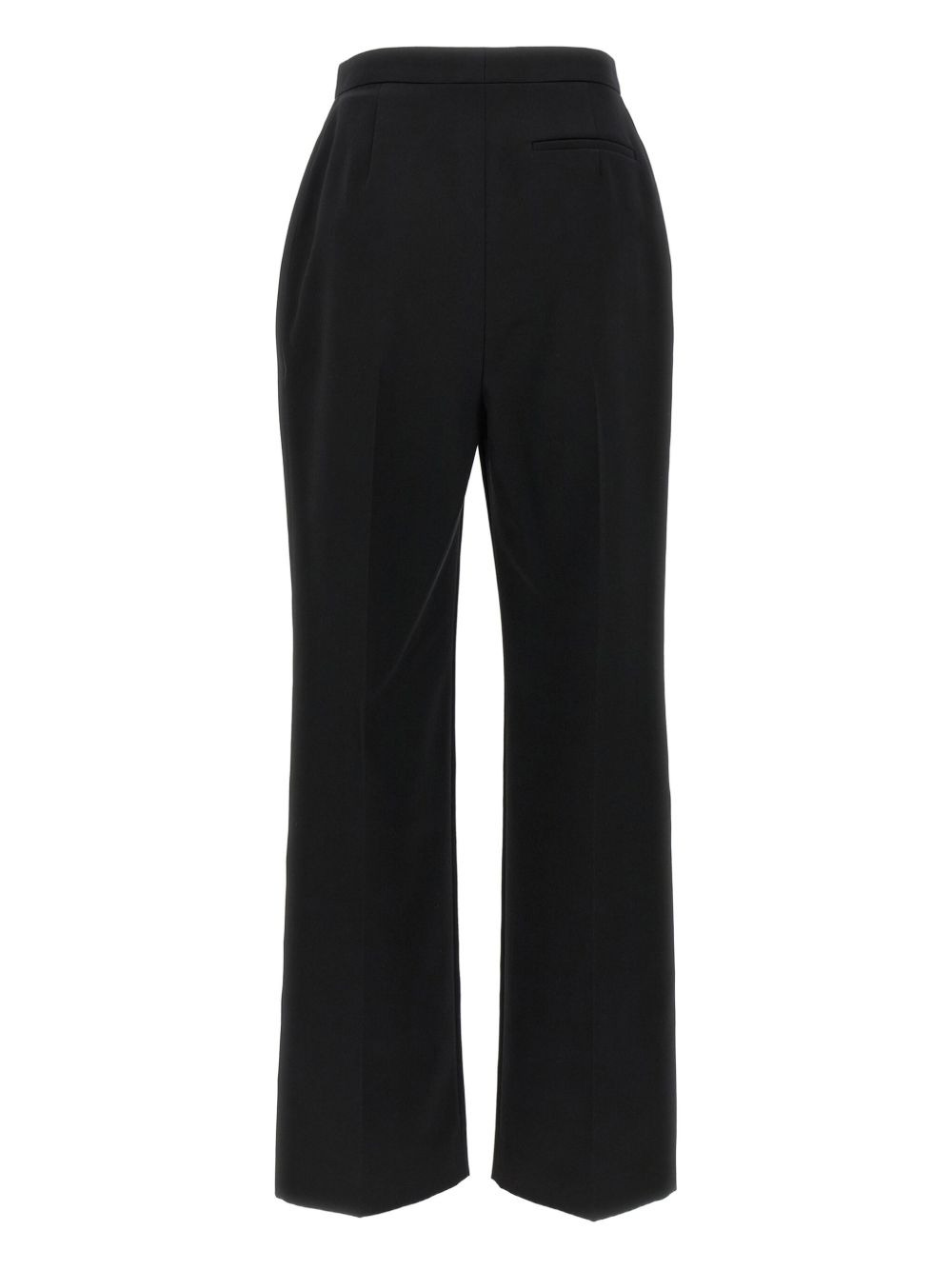 satin-band wool trousers - 2