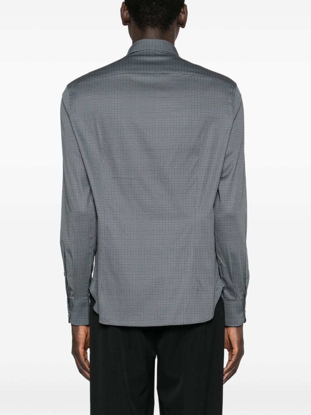 geometric-print poplin shirt - 4