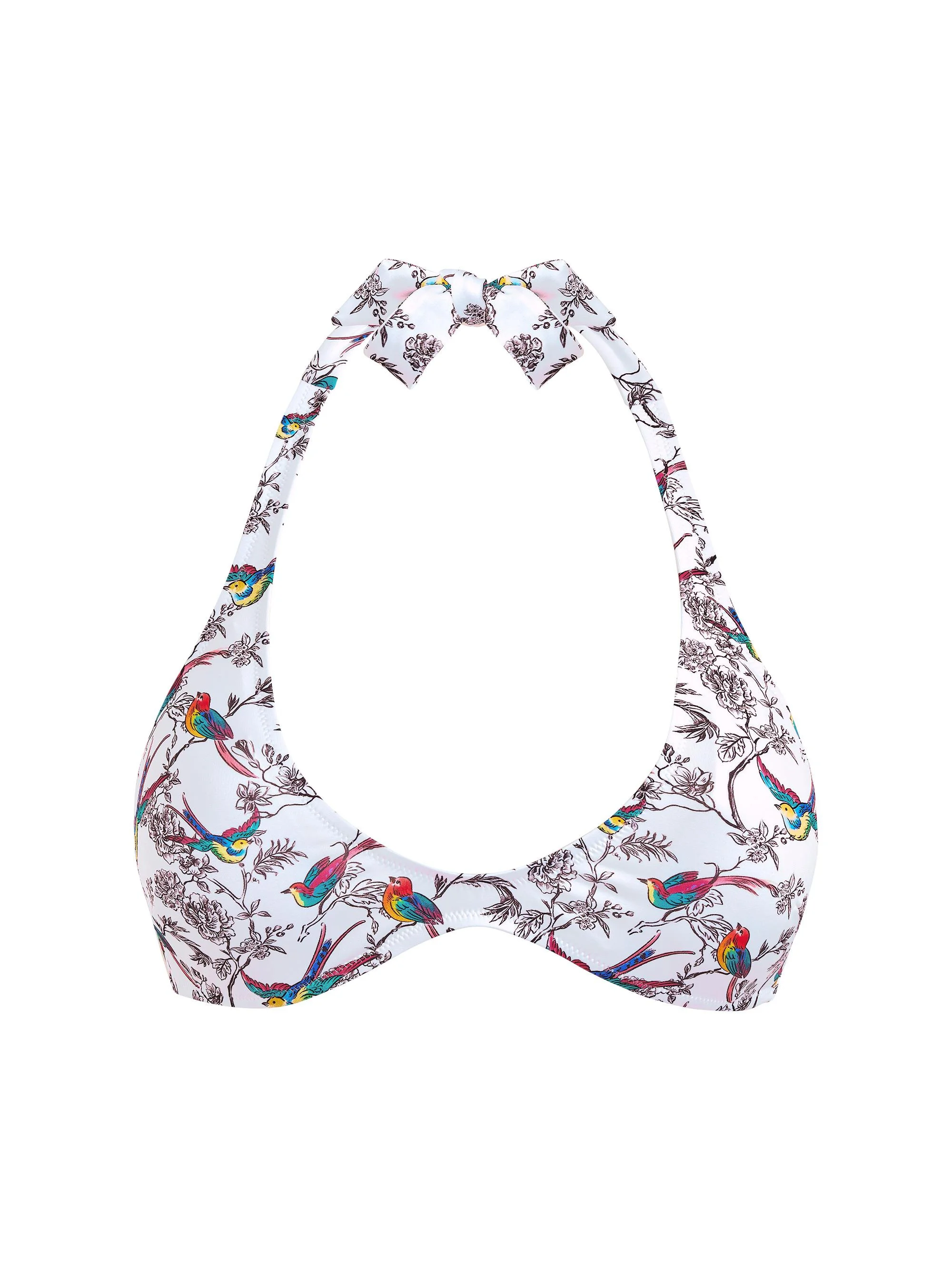 Women's Rainbow Birds Bikini Top - Blanc - 1
