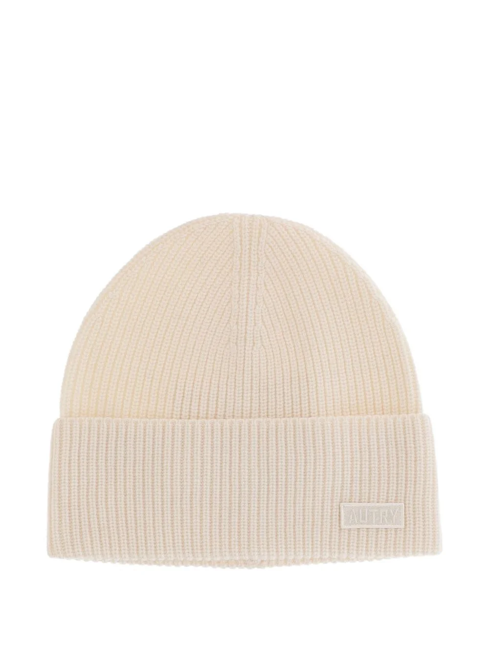 ribbed-knit logo-patch beanie hat - 1