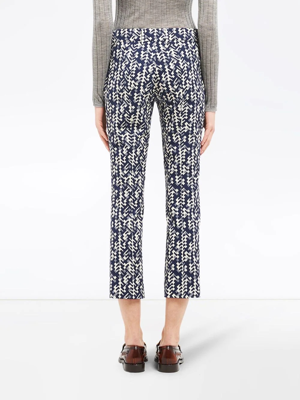 graphic print cropped trousers - 4