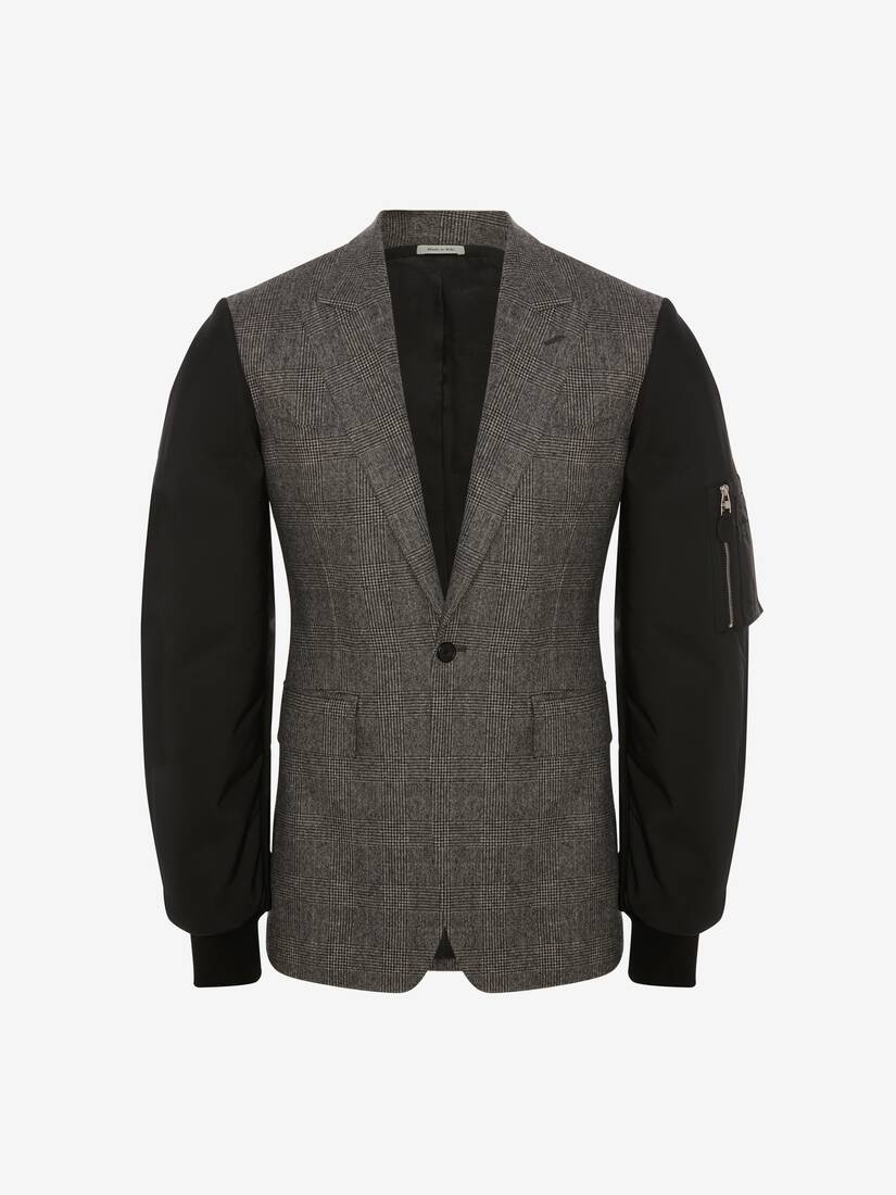 Oversize Parka Sleeves Tailored Jacket in Grey - 1