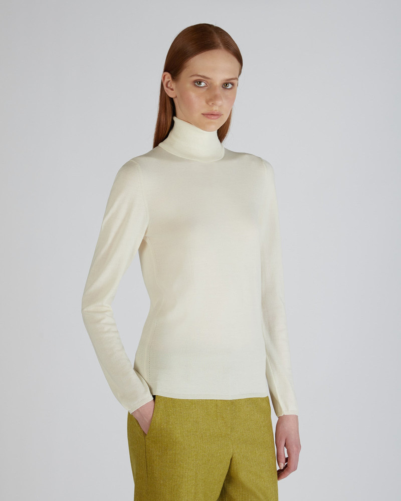 SLOWEAR Certified Flexwool slim fit neck sweater outlook