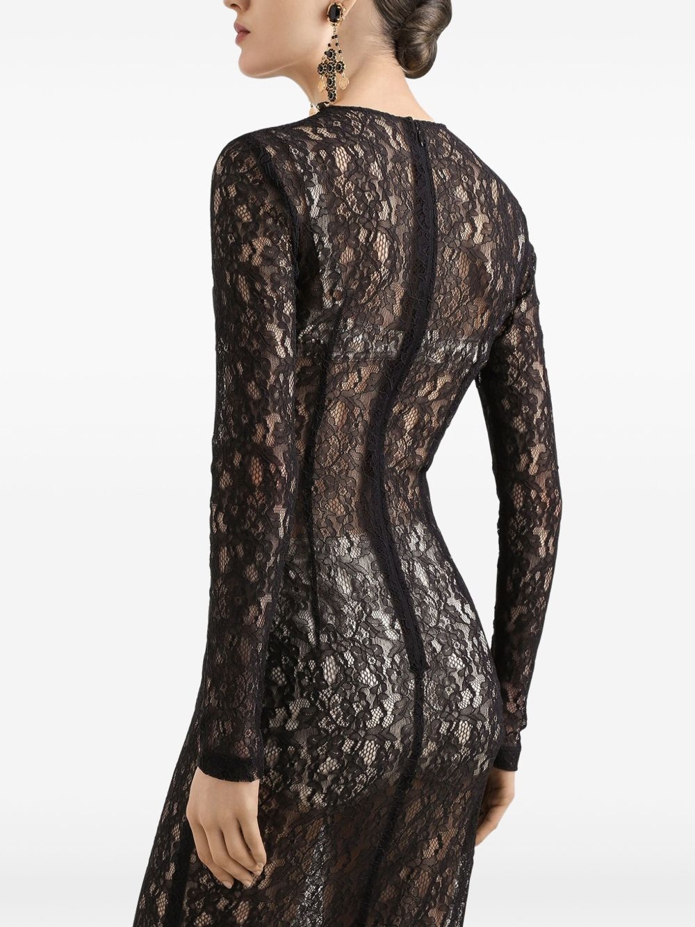floral-lace midi dress - 5
