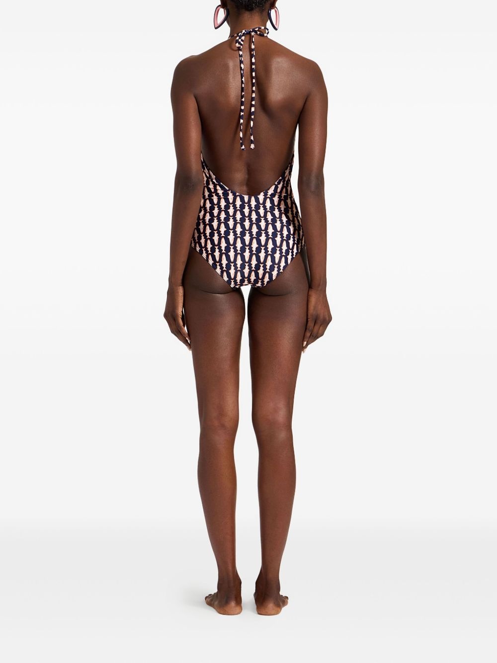 fish-print halter swimsuit - 4