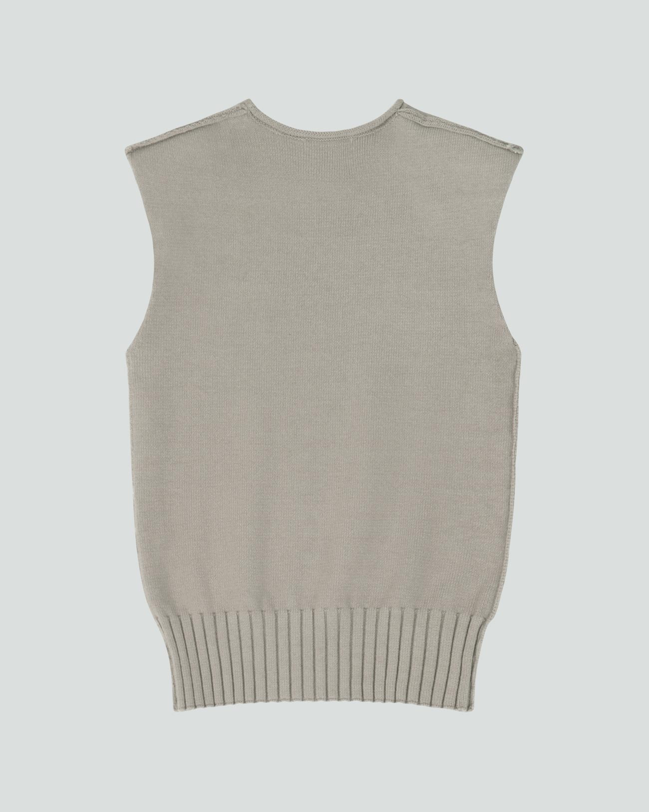 BURNS KNIT VEST MIDDLE GREY - 6