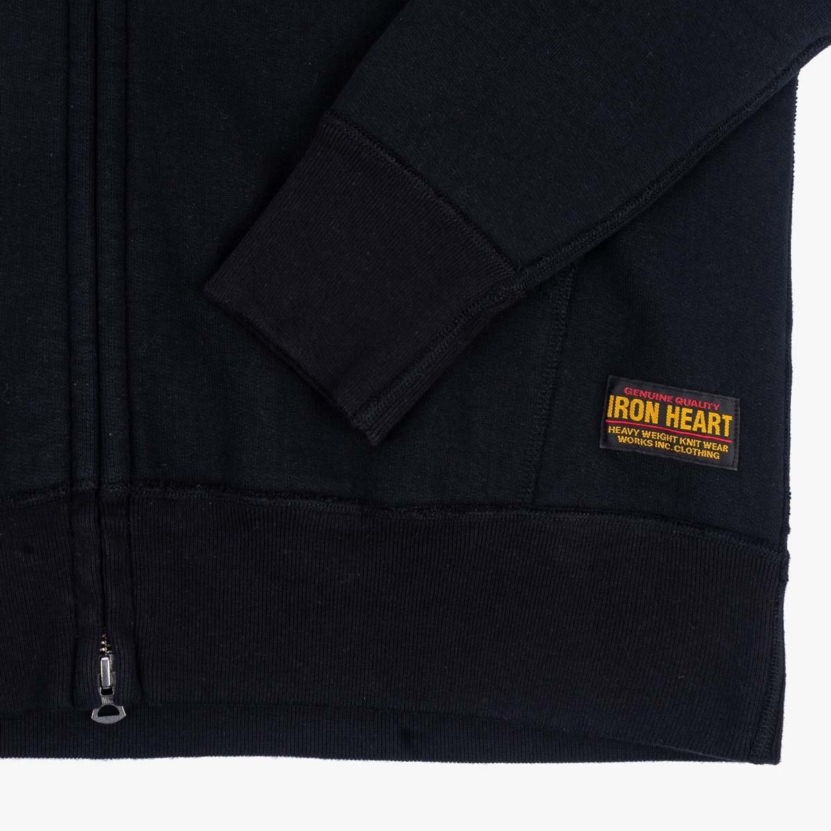 IHSW-78L-BLK Printed 14oz Ultra Heavyweight Loopwheel Cotton Zip Up Sweater - Black - 9