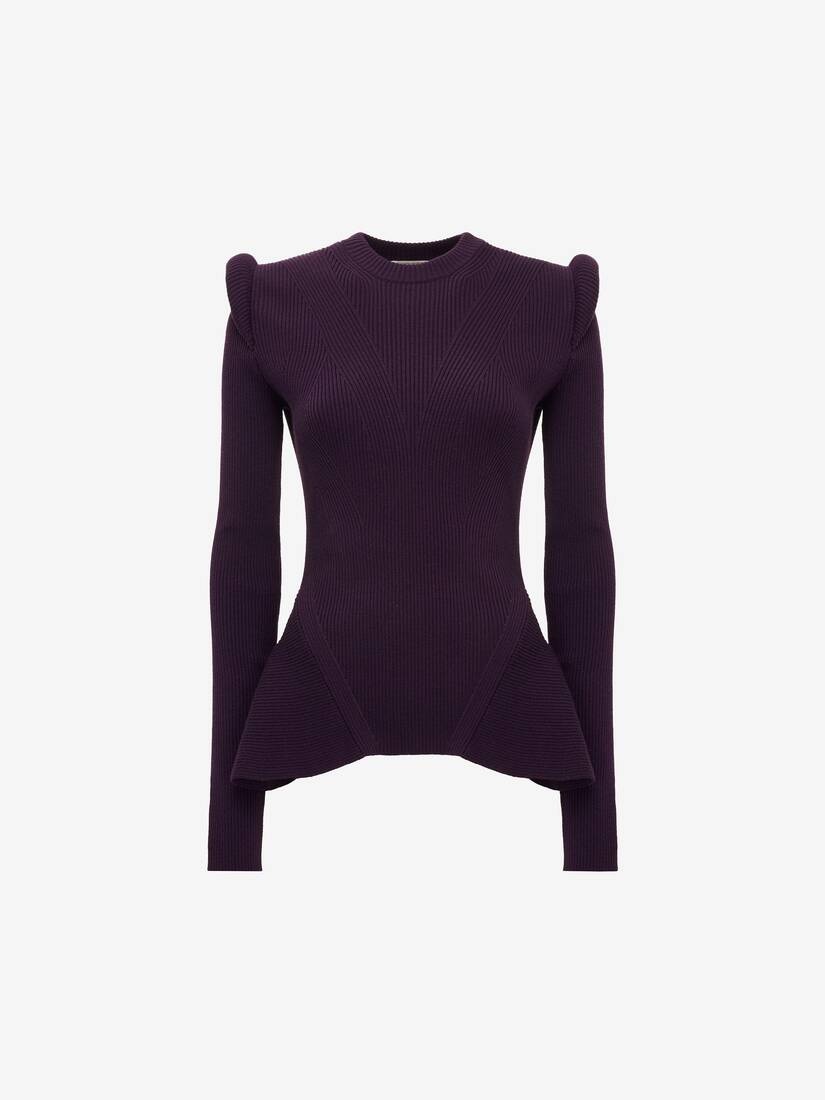 Women's Kickback Ribbed Jumper in Night Shade - 1