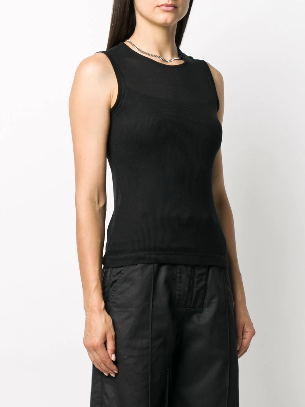 sleeveless fitted top - 3