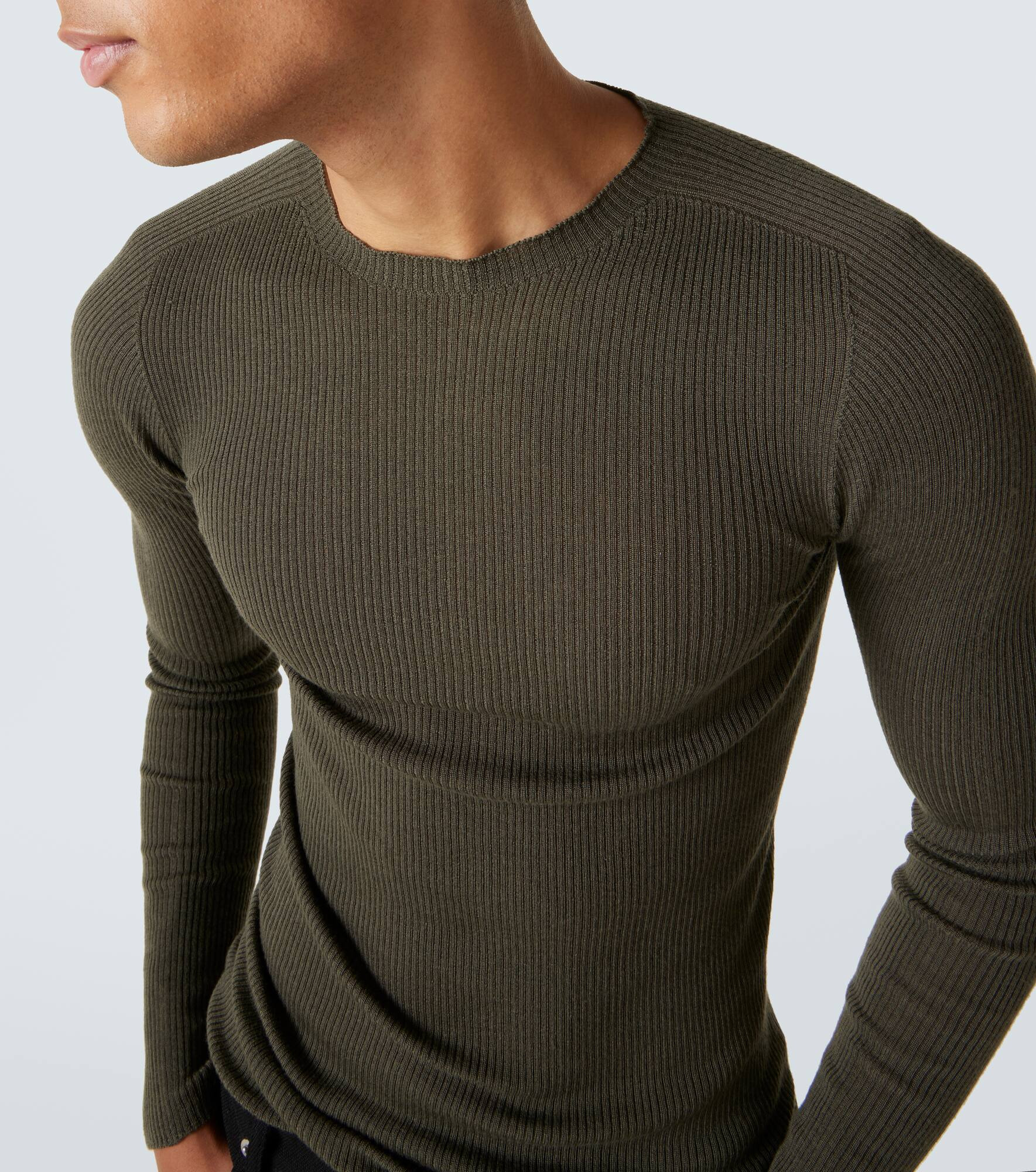 Ribbed-knit virgin wool sweater - 5