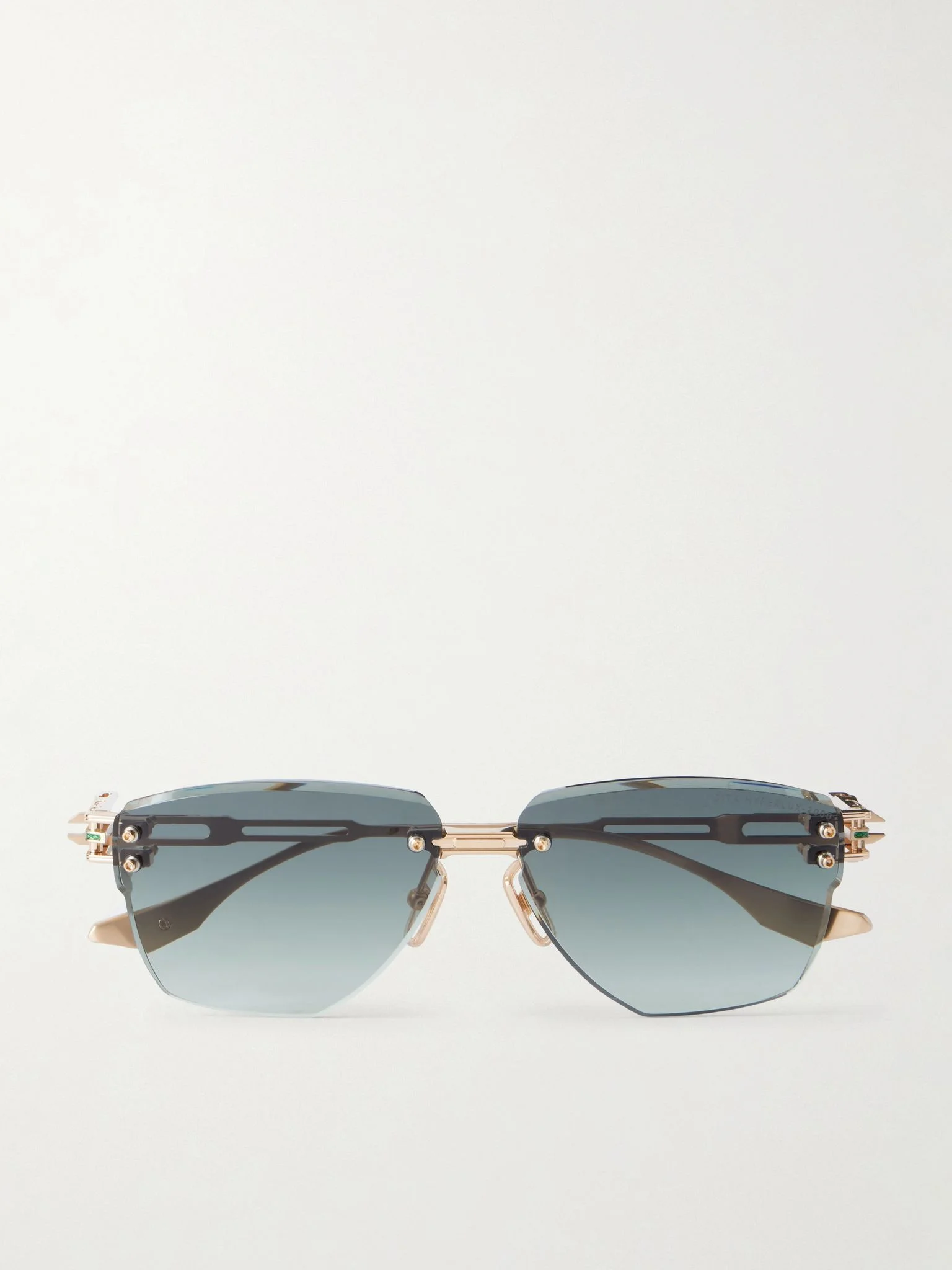 Hyperlux-2000 Square-Frame Gold-Tone Titanium Sunglasses Gold - 1