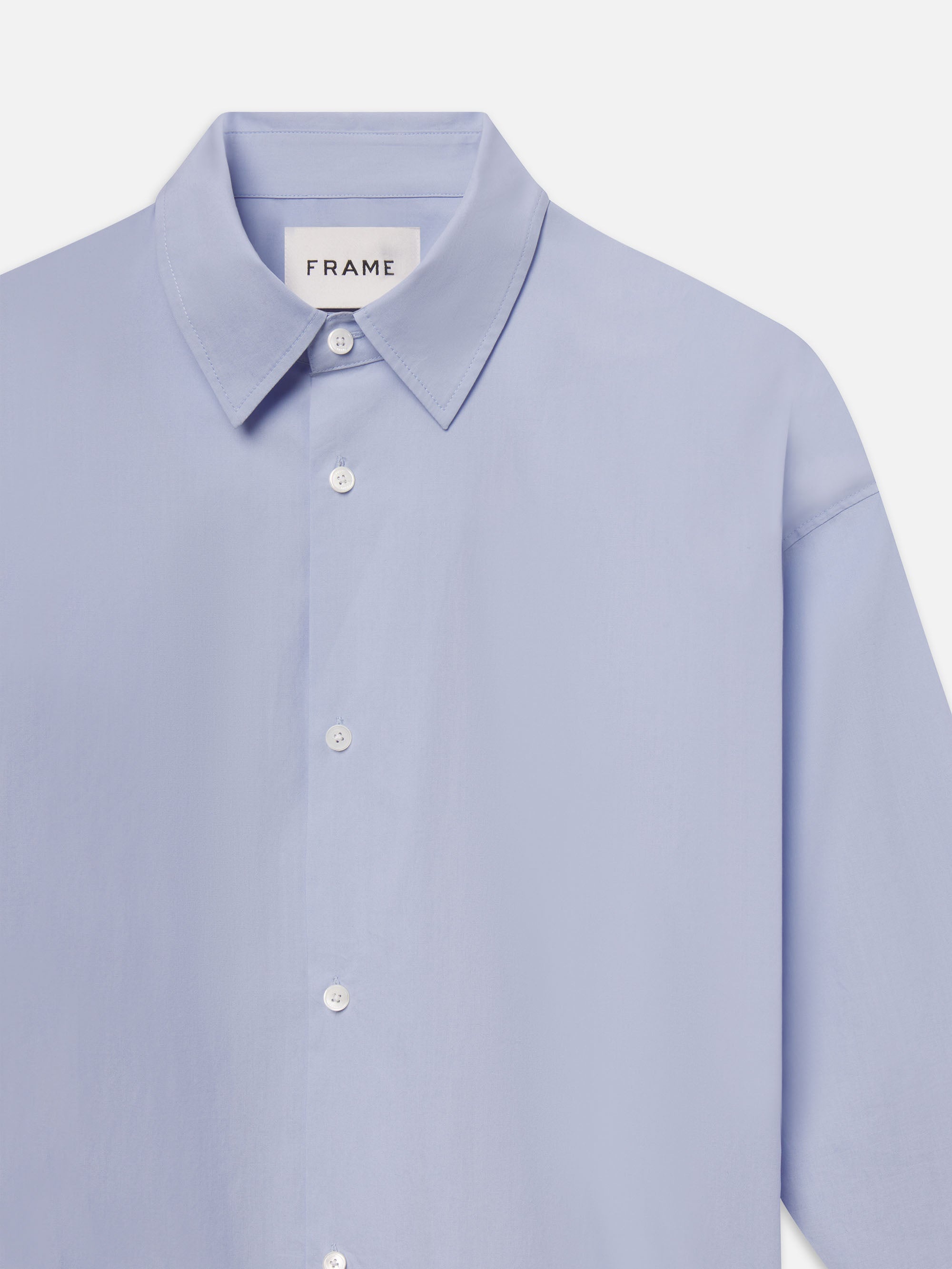 Relaxed Cotton Shirt in Light Blue - 2