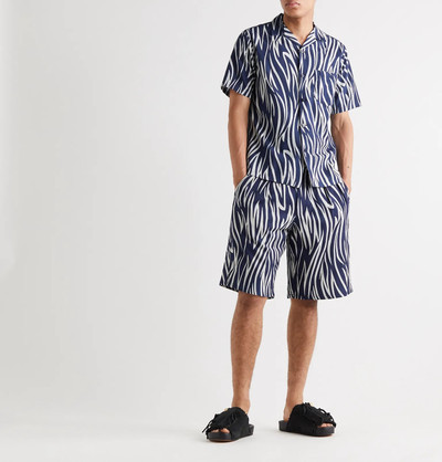 Blue Blue Japan Indigo-Dyed Printed Cotton Shorts outlook