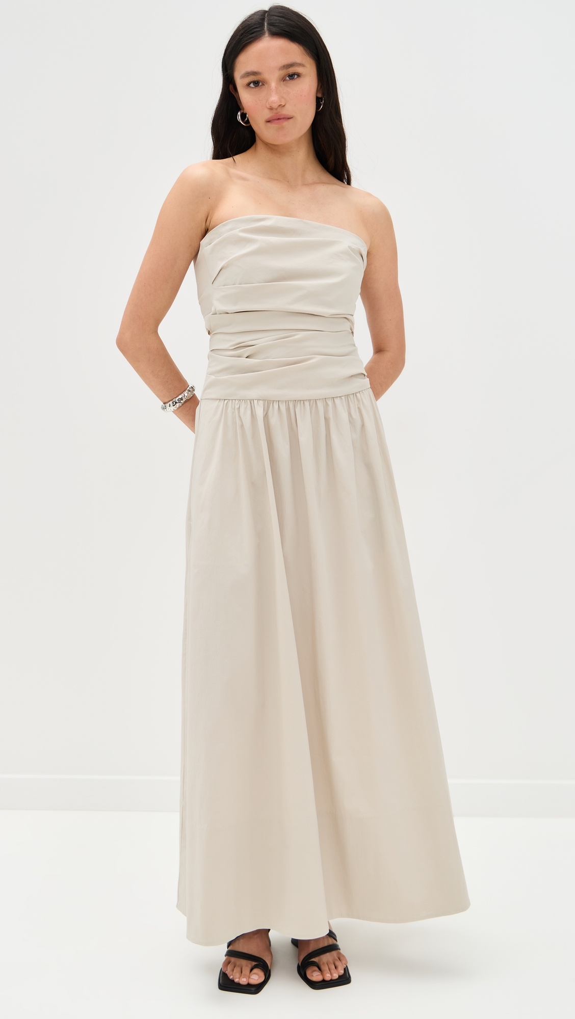 Gathered Strapless Tie Back Dress - 6