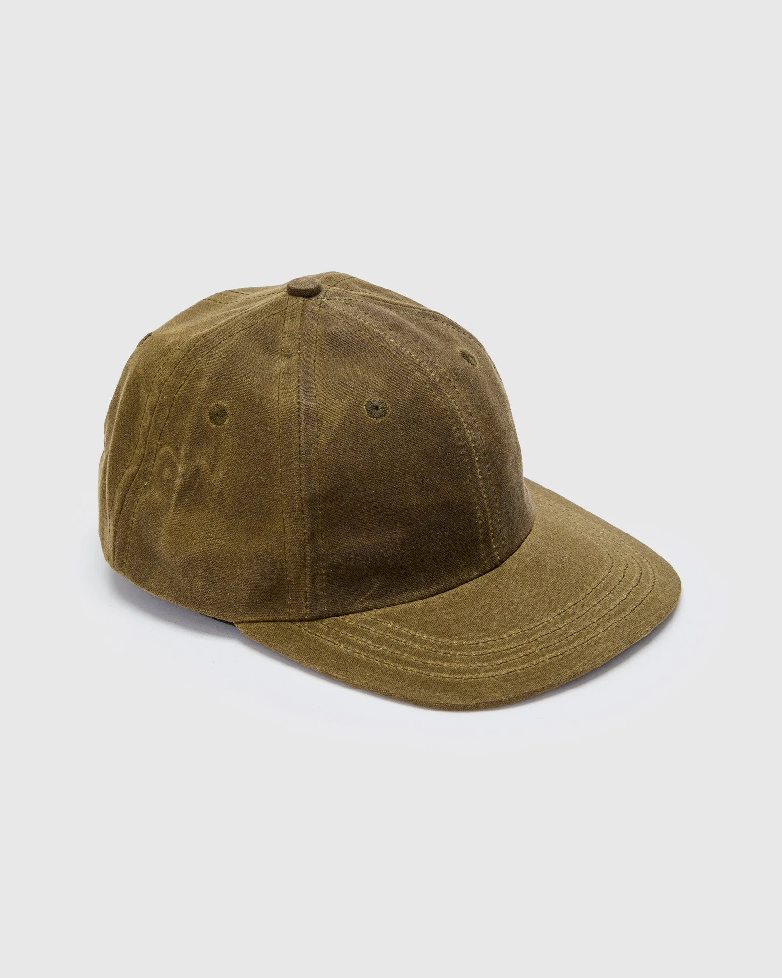 Baseball Hat in Waxed Cotton Loden - 1