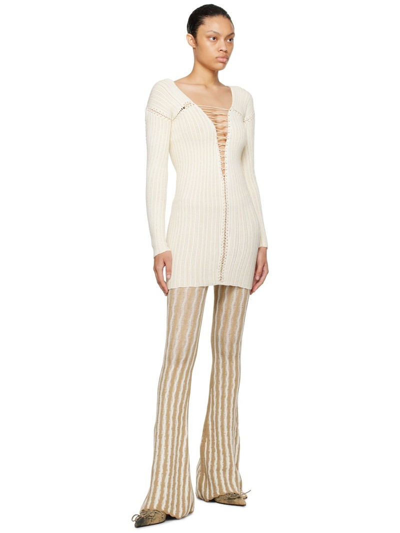 ISA BOULDER SSENSE Exclusive Beige & White Lace-Up Top outlook