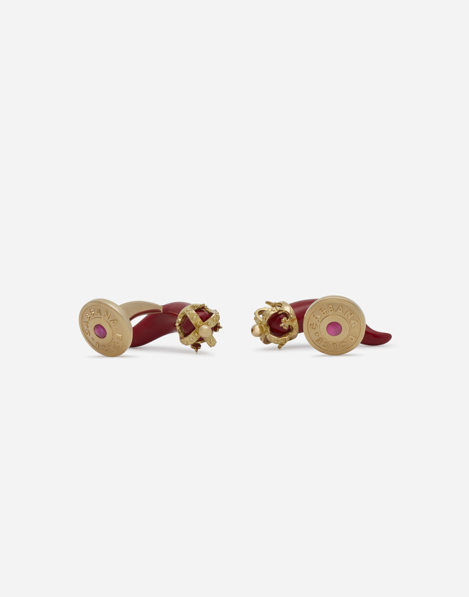 Good luck cufflinks in enamelled yellow gold 2