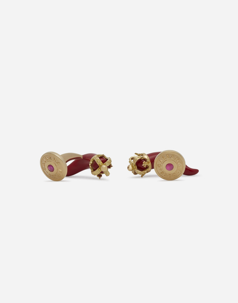Dolce & Gabbana Good luck cufflinks in enamelled yellow gold outlook