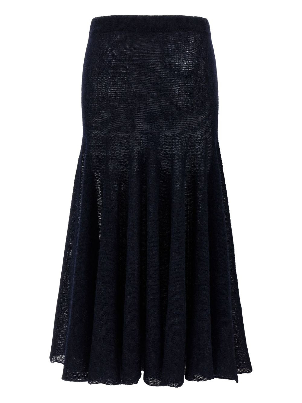 elastic-waistband flared midi skirt - 2