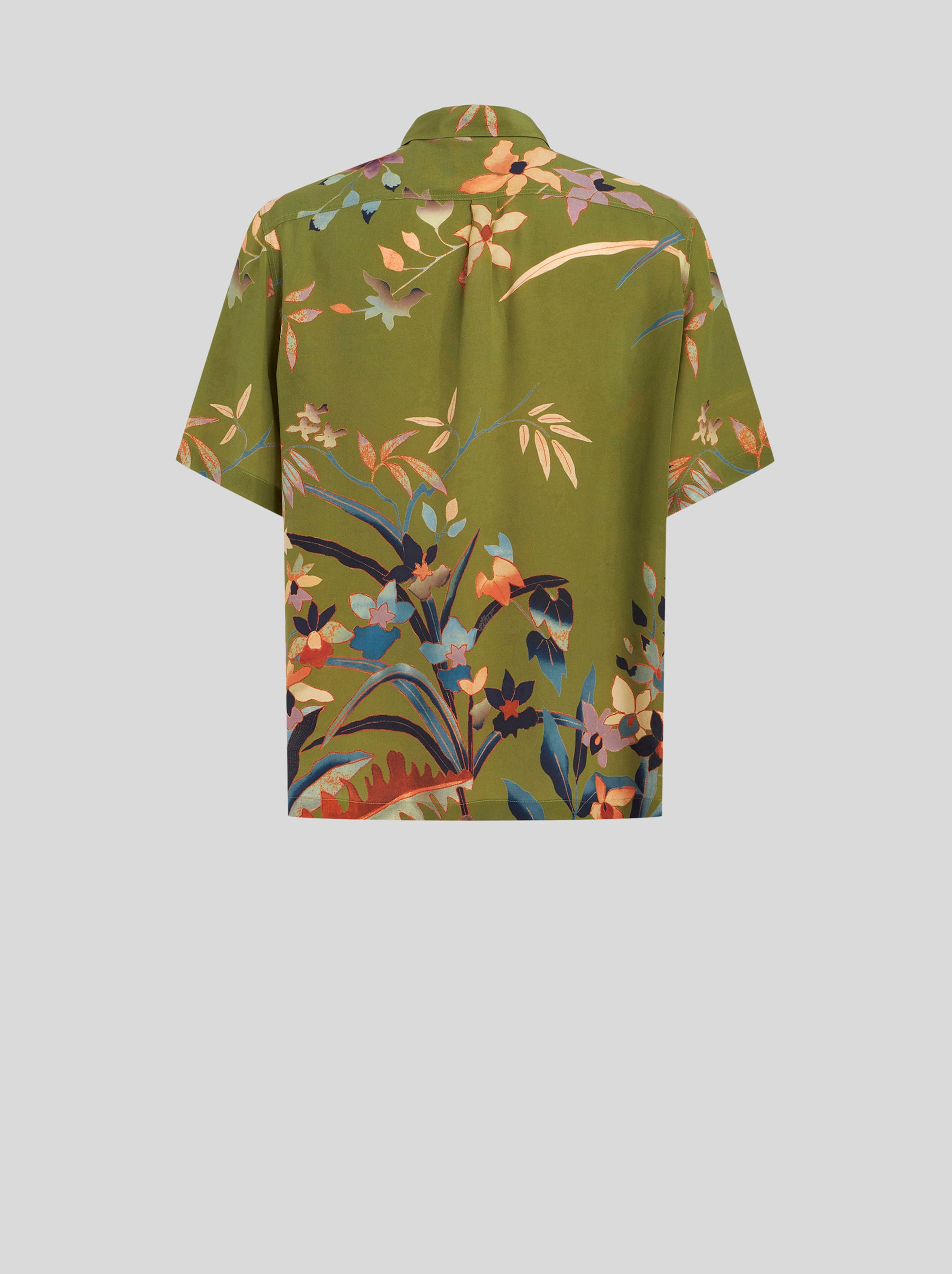 SHORT-SLEEVED LEAFY SILK SHIRT - 6