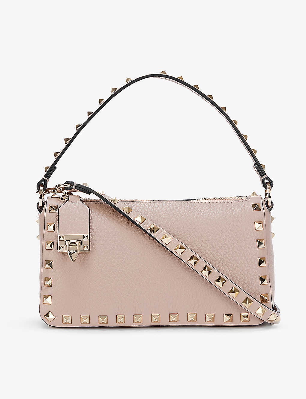 Spike small leather baguette bag - 1