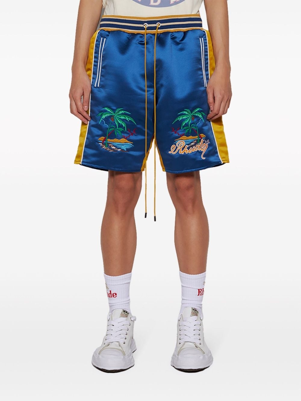 Palm Eagles satin shorts - 3