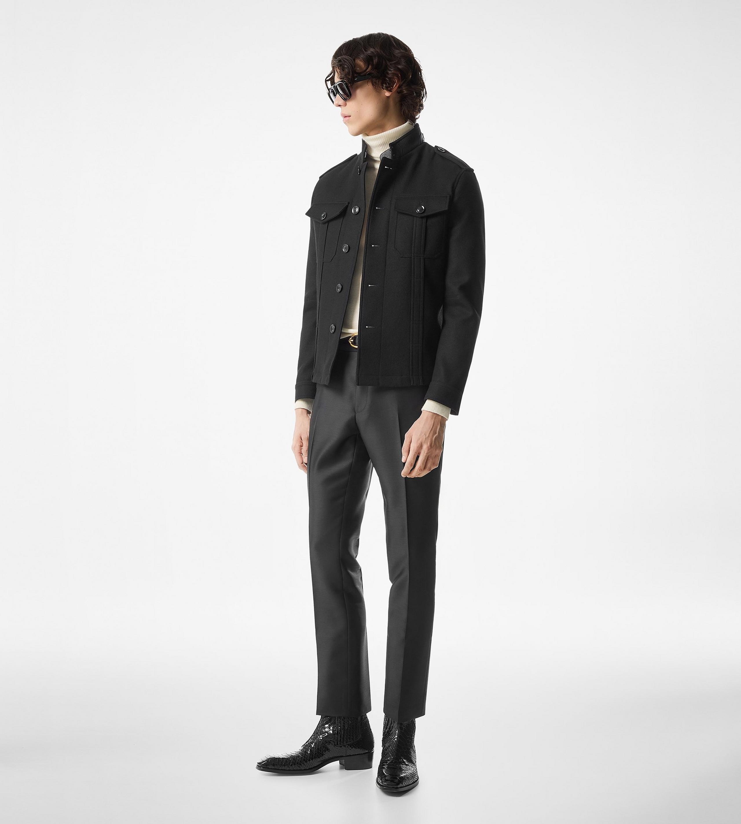 LIGHT FELT STAND COLLAR OVERSHIRT - 2