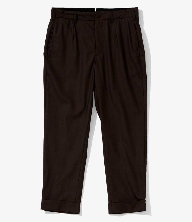 Andover Pant for Nepenthes NY and Blue in Green - Dark Brown Tropical Wool 1