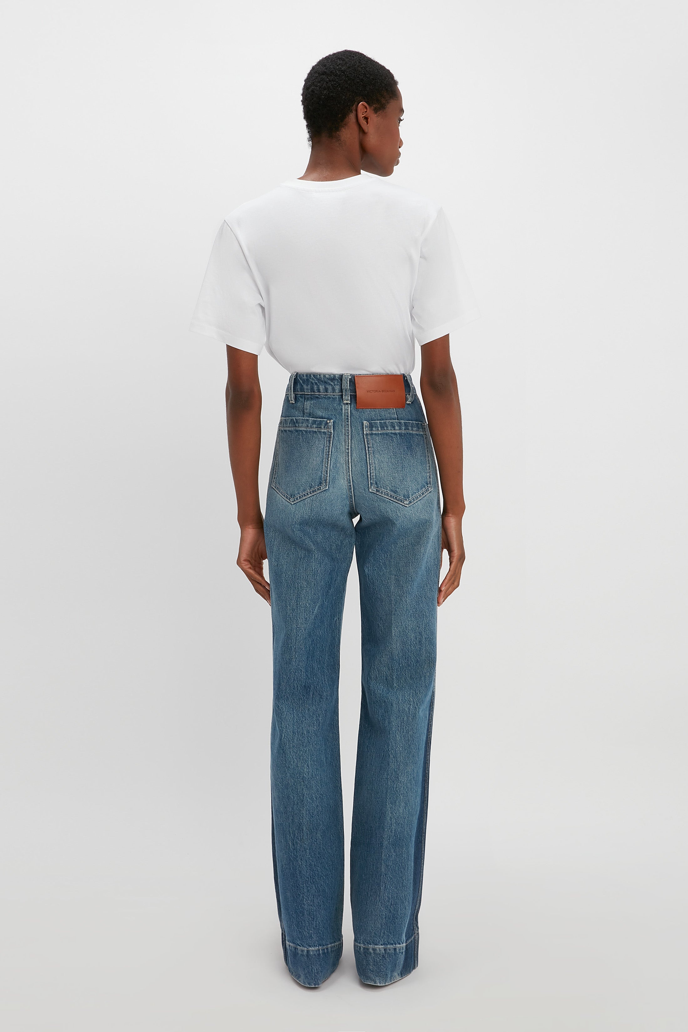 Alina High Waisted Patch Pocket Jean In 70s Wash