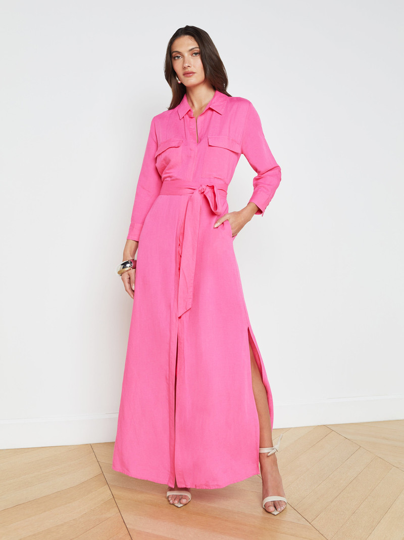 L'AGENCE Cameron Linen-Blend Shirt Dress - 60466MLI-BRYP | REVERSIBLE