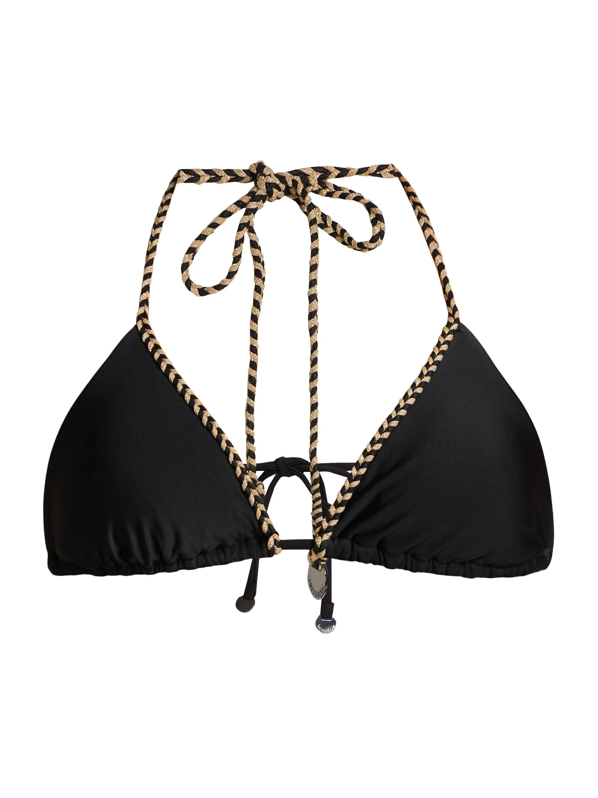 Women's Nikoleta Braided Triangle Bikini Top - Black - 1