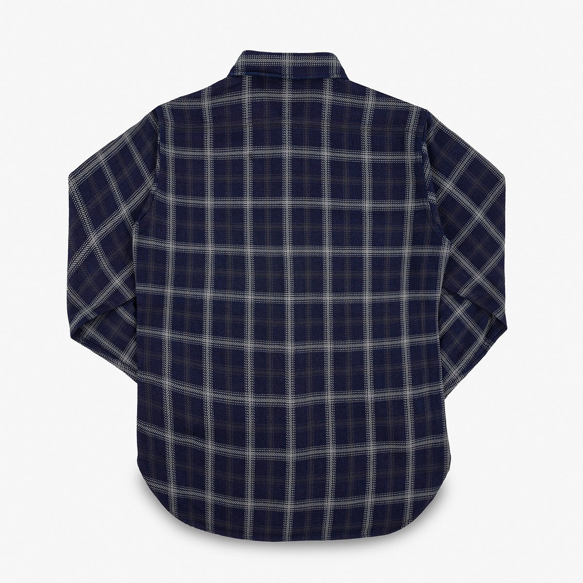IHSH-412-BLK 9oz Selvedge Indigo Check Flannel Work Shirt Black - 8