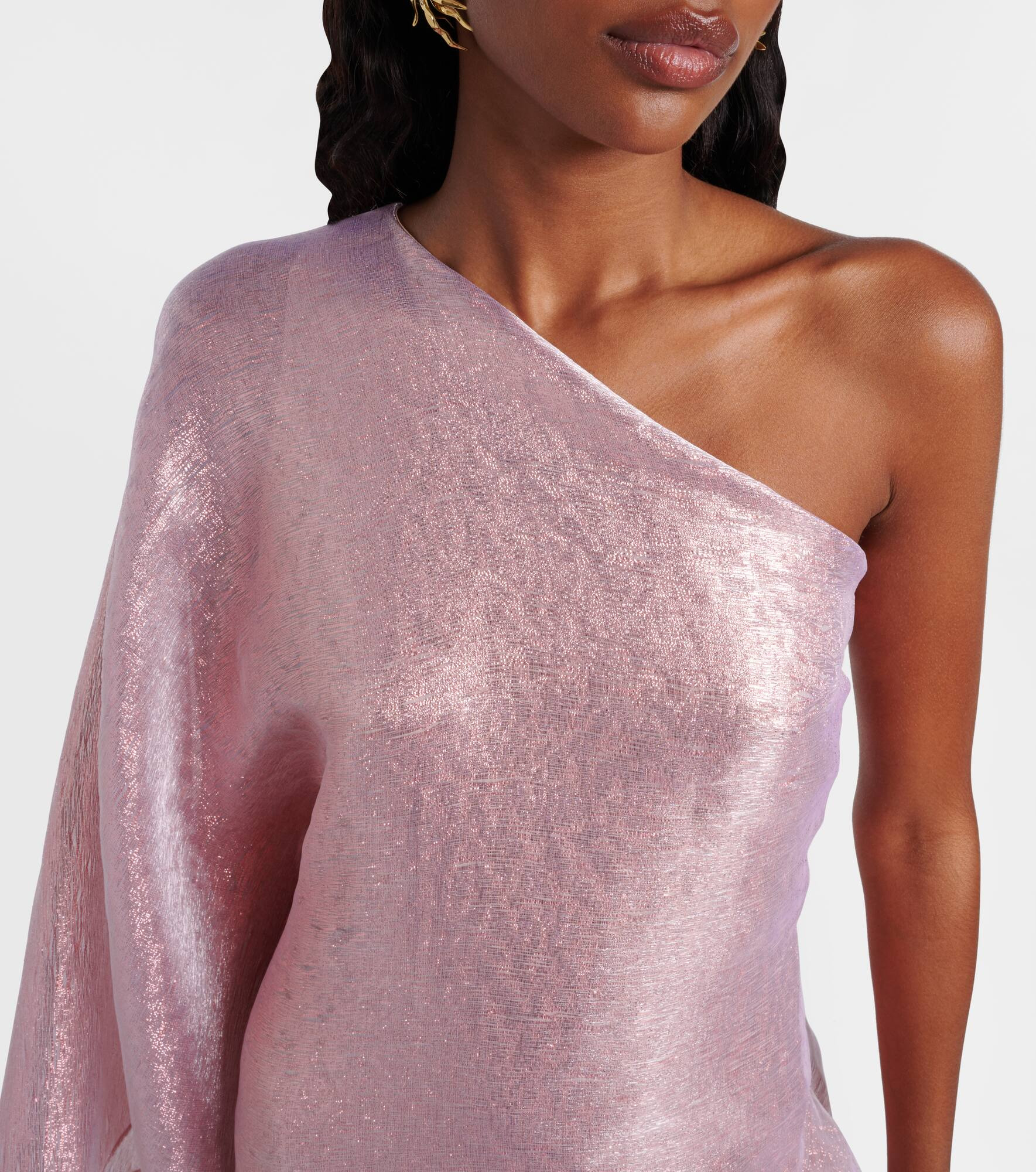 Betsy one-shoulder fil coupé gown - 4
